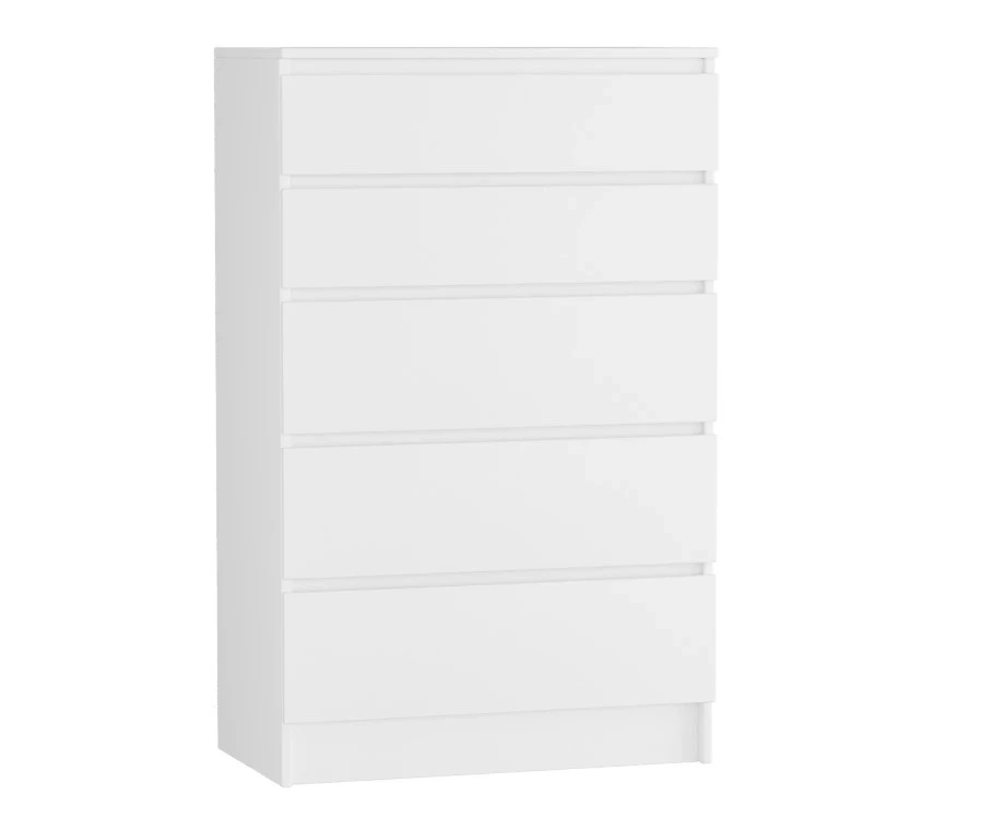 Комод высокий с 5 ящиками - аналог IKEA MALM, 40х70х112 см, белый (изображение №1)