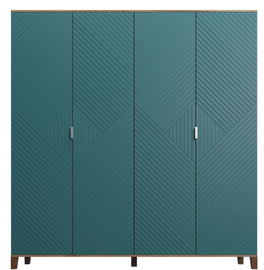Шкаф распашной 4-х дверный - аналог IKEA BESTA, 40х200х210 см,  аквамарин (изображение №1)