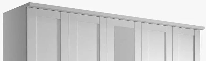 Шкаф распашной 5-ти дверный с зеркалом - аналог IKEA BRIMNES, 50х200х220 см, белый (изображение №2)