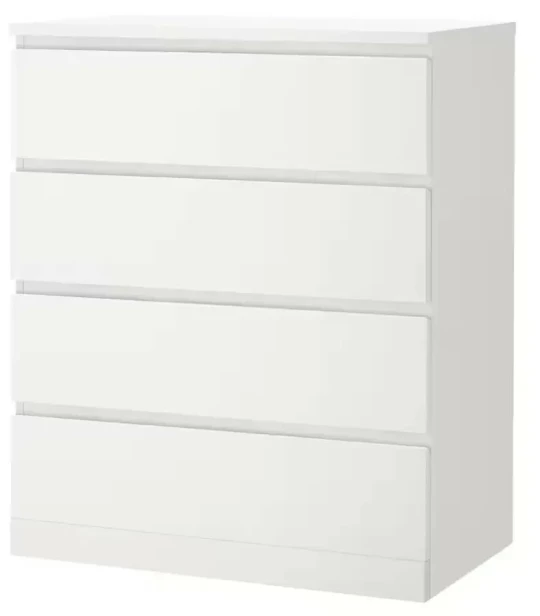 Комод с 4 ящиками - аналог IKEA MALM, 60x95 см, белый (изображение №2)