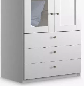Шкаф распашной2-х дверный с зеркалом - аналог IKEA BRIMNES, 50х80х220 см, белый