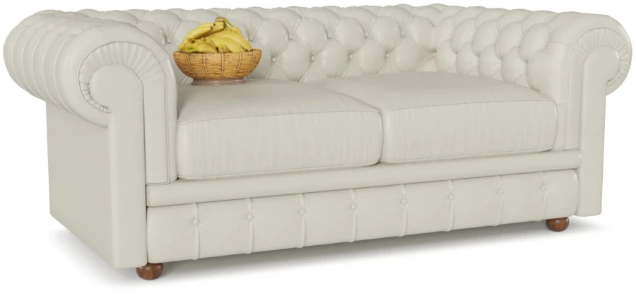 Диван прямой Chesterfield Teos Milk нераскладной (изображение №1)