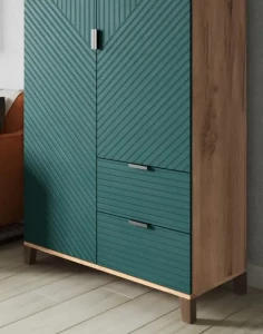Шкаф распашной 4-х дверный - аналог IKEA BESTA, 40х100х210 см, аквамарин