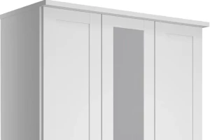 Шкаф распашной 3-х дверный с зеркалом - аналог IKEA BRIMNES, 50х120х220 см, белый