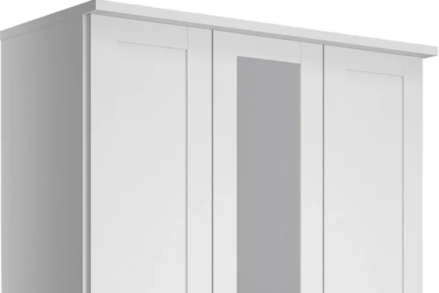 Шкаф распашной 3-х дверный с зеркалом - аналог IKEA BRIMNES, 50х120х220 см, белый (изображение №3)