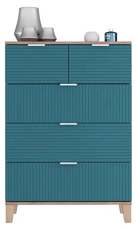 Комод с 5 ящиками - аналог IKEA BESTA, 40х70х100 см, аквамарин (изображение №2)
