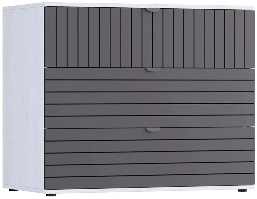 Комод Ксантис Марвин с 4-мя ящиками графит белый (изображение №1)
