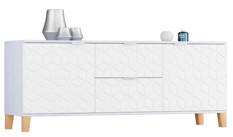 Комод с 4 ящиками - аналог IKEA BESTA, 40х150х60 см, белый глянец (изображение №1)