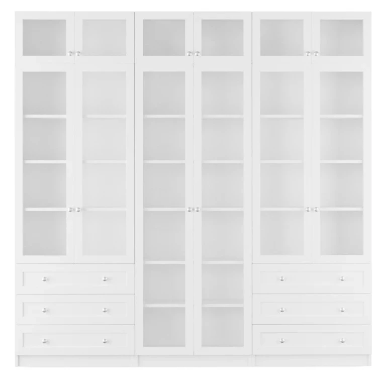 Шкаф книжный Билли-аналог IKEA BILLY/OXBERG 237х240х30,белый (изображение №3)