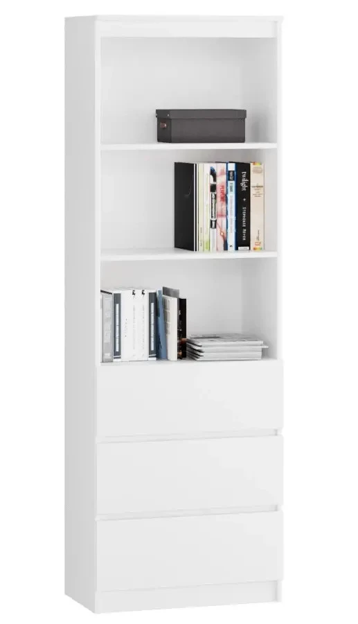 Стеллаж с 3 ящиками - аналог IKEA BILLY, 180х60х35 см, белый (изображение №2)