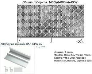 Комод Сканди 25 жемчужный глянец