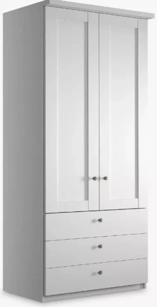 Шкаф распашной 2-х дверный - аналог IKEA BRIMNES, 50х80х220 см, белый (изображение №1)