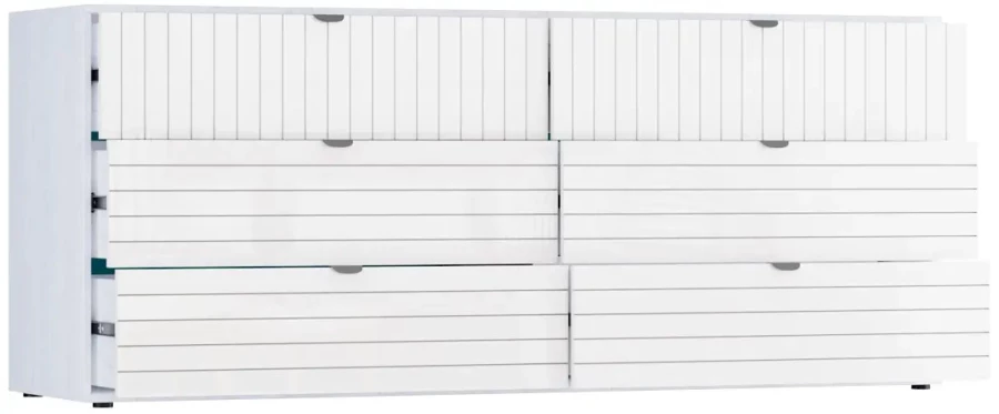 Комод с 6 ящиками - аналог IKEA BESTA, 50х185х76 см, белый (изображение №3)