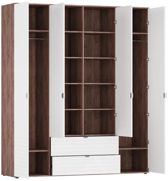 Шкаф распашной 4-х дверный - аналог IKEA BESTA, 50х185х215 см, белый (изображение №4)