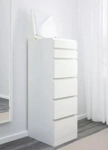 Комод с 6 ящиками - аналог IKEA MALM, 40x135 см, белый