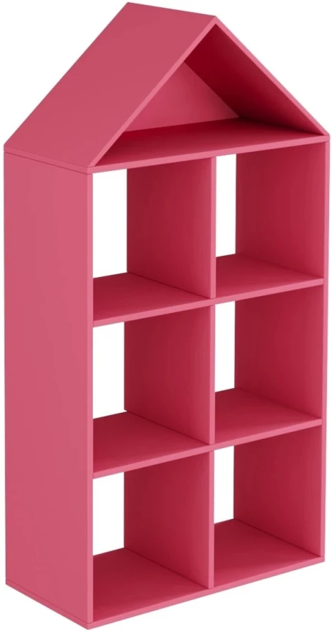 Стеллаж домик Лапландия розовый (изображение №1)