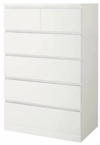 Комод с 6 ящиками - аналог IKEA MALM, 60x118 см, белый (изображение №2)