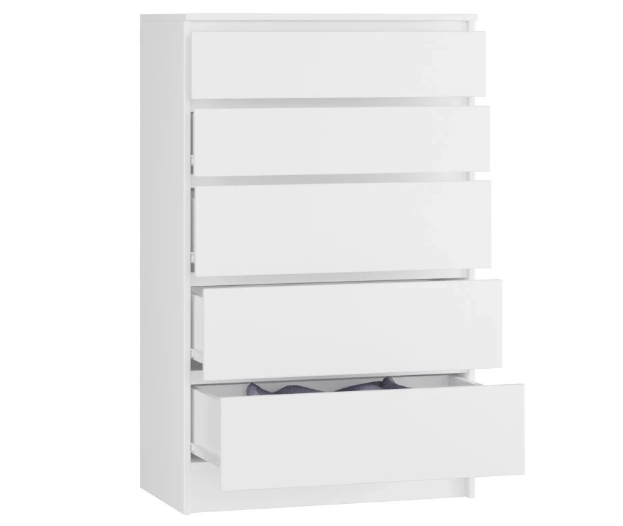 Комод высокий с 5 ящиками - аналог IKEA MALM, 40х70х112 см, белый (изображение №2)
