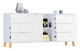 Комод с 7 ящиками - аналог IKEA BESTA, 40х150х70 см, белый глянец