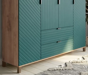 Шкаф распашной 6-ти дверный - аналог IKEA BESTA, 40х200х210 см, аквамарин
