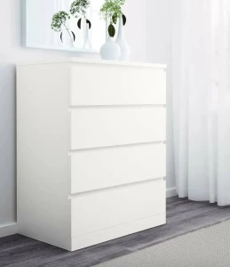 Комод с 4 ящиками - аналог IKEA MALM, 60x95 см, белый