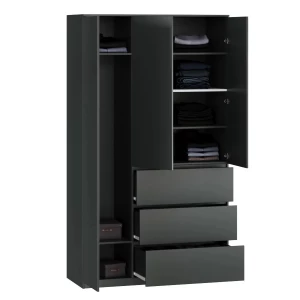 Шкаф большой с 6 ящиками- аналог IKEA MALM, 120х210х50 см, графит