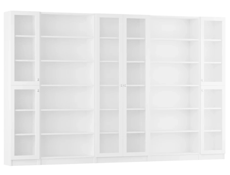 Шкаф книжный Билли-аналог IKEA BILLY/OXBERG 202х320х30,белый (изображение №2)
