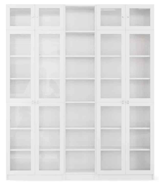 Стеллаж Билли - аналог IKEA BILLY/OXBERG, 200x30x237 см, белый (изображение №3)