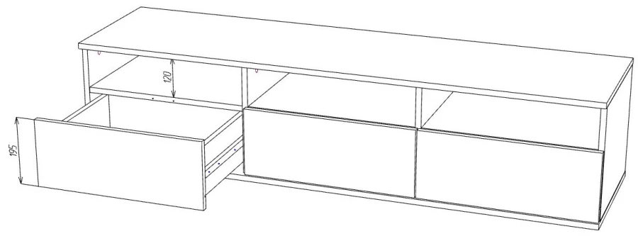 Тумба под ТВ - аналог IKEA BESTA, 40х150х45 см, аквамарин (изображение №2)