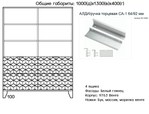 Комод Сканди 18 белый глянец