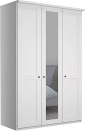 Шкаф распашной 3-х дверный с зеркалом - аналог IKEA BRIMNES, 50х120х220 см, белый