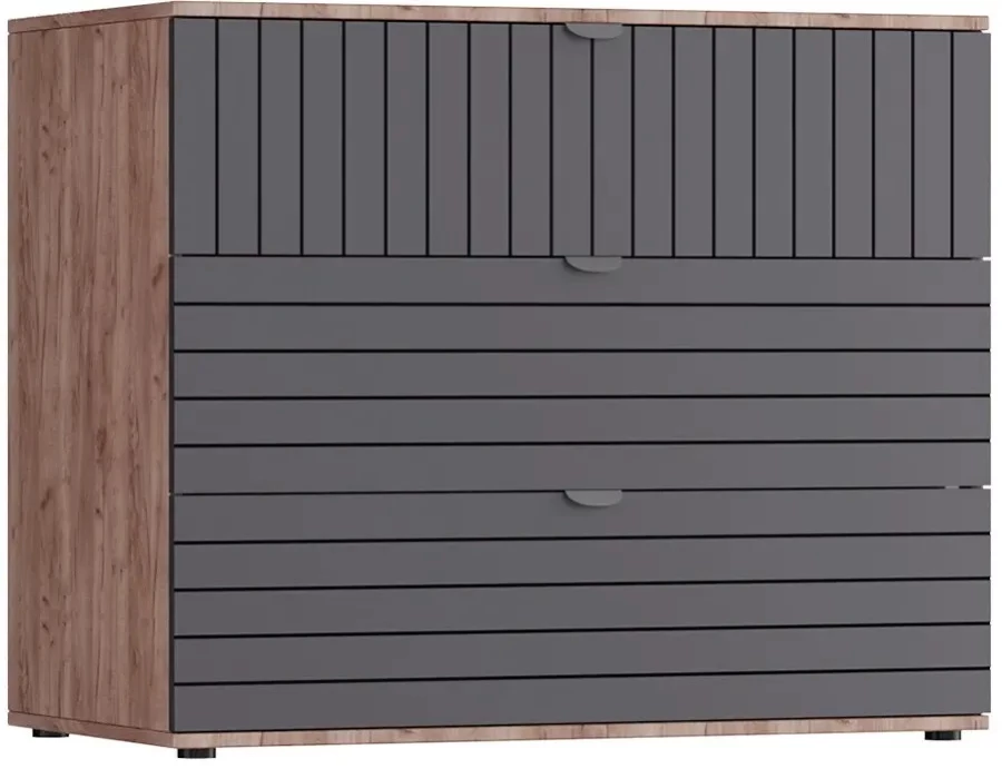 Комод Ксантис Марвин с 4-мя ящиками графит коричневый (изображение №1)