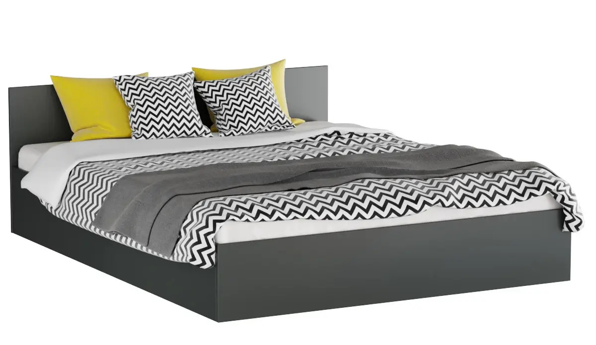 Кровать - аналог IKEA MALM, 203х164 см, графит