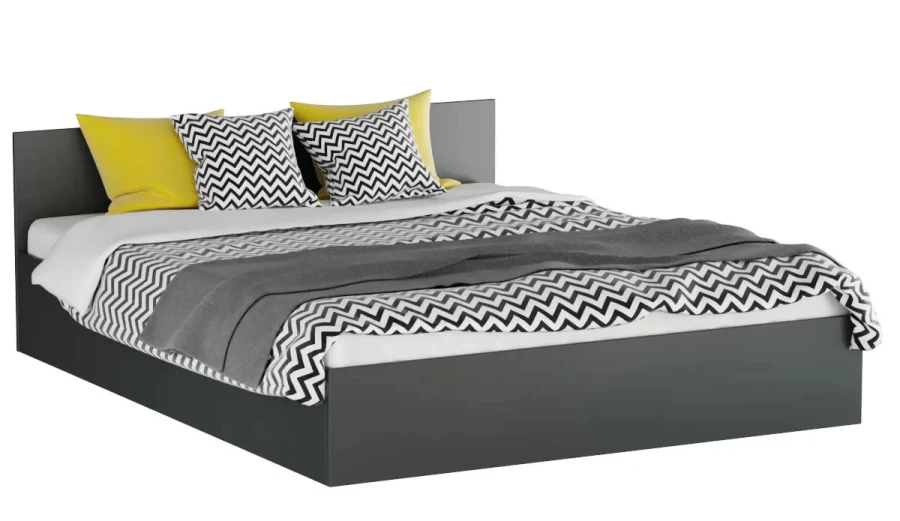 Кровать - аналог IKEA MALM, 203х164 см, графит (изображение №1)