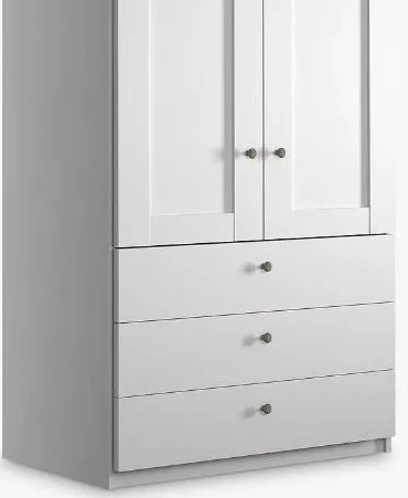 Шкаф распашной 2-х дверный - аналог IKEA BRIMNES, 50х80х220 см, белый (изображение №3)