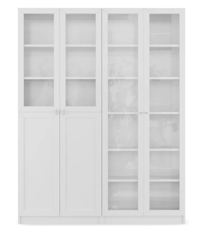 Стеллаж Билли - аналог IKEA BILLY/OXBERG, 160x30x202 см, белый (изображение №2)