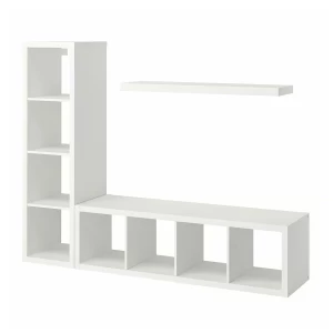 Шкаф для ТВ - аналог IKEA BILLY/BESTA, 189x39x147 см, белый