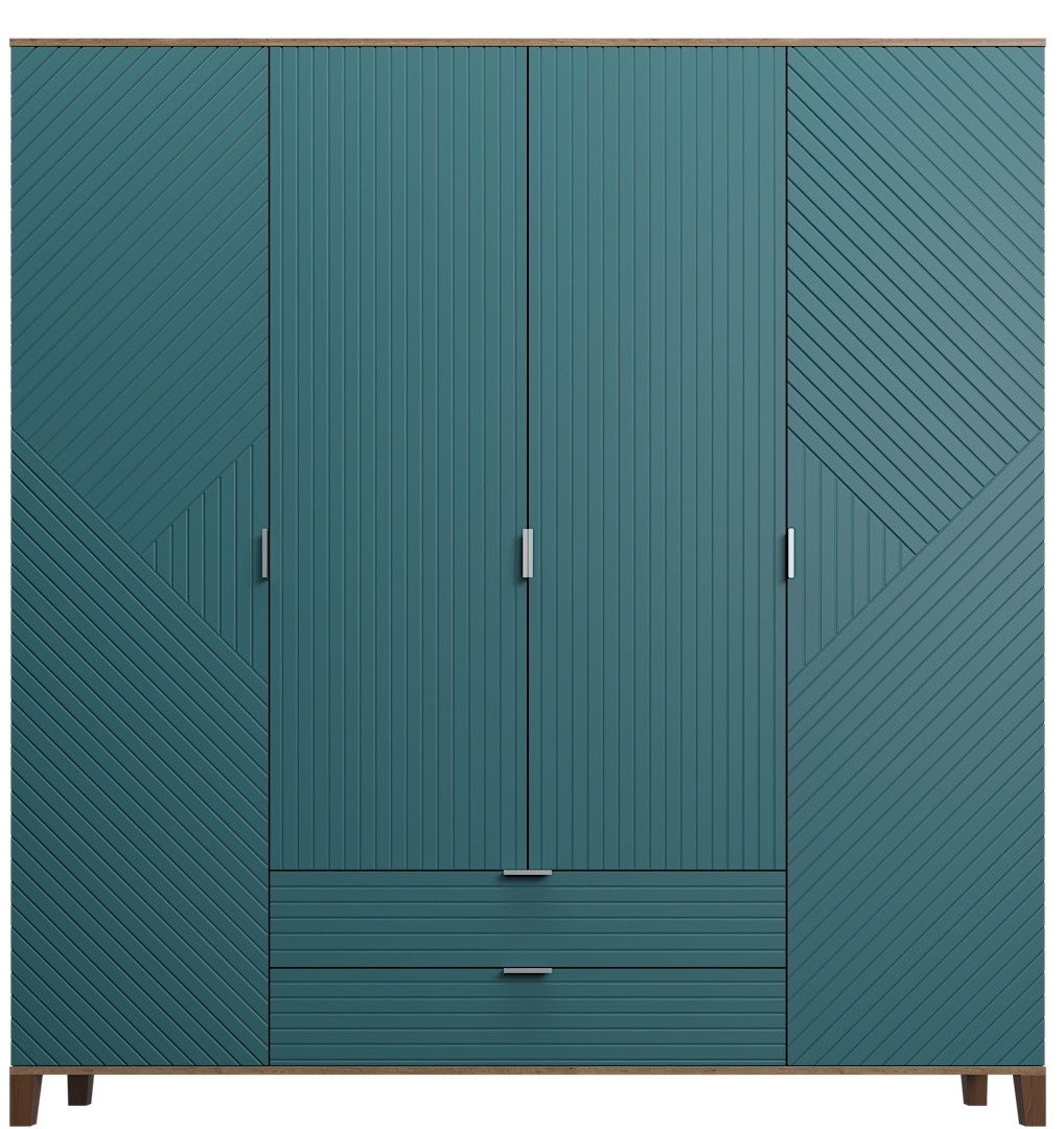 Шкаф распашной 6-ти дверный - аналог IKEA BESTA, 40х200х210 см, аквамарин