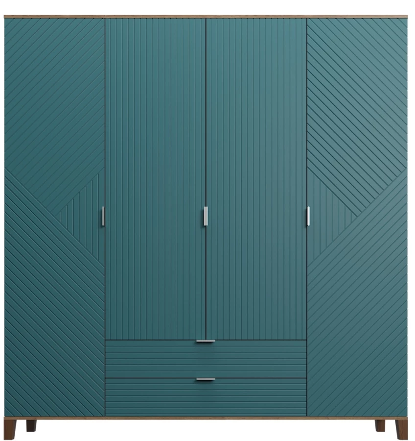 Шкаф распашной 6-ти дверный - аналог IKEA BESTA, 40х200х210 см, аквамарин (изображение №1)