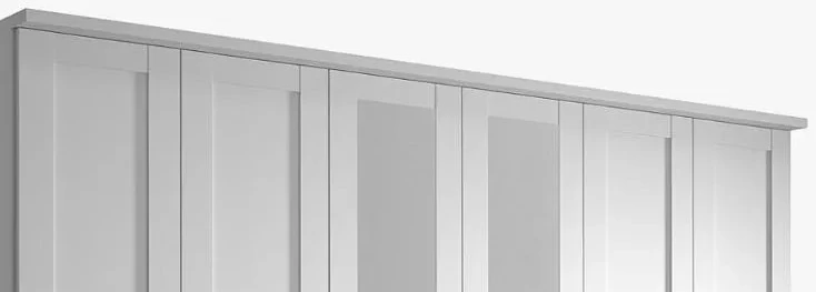 Шкаф распашной 6-ти дверный с зеркалом - аналог IKEA BRIMNES, 50х240х220 см, белый (изображение №2)