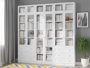 Шкаф книжный Билли-аналог IKEA BILLY/OXBERG 237х240х30,белый