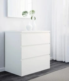 Комод с 3 ящиками - аналог IKEA MALM, 60x75 см, белый