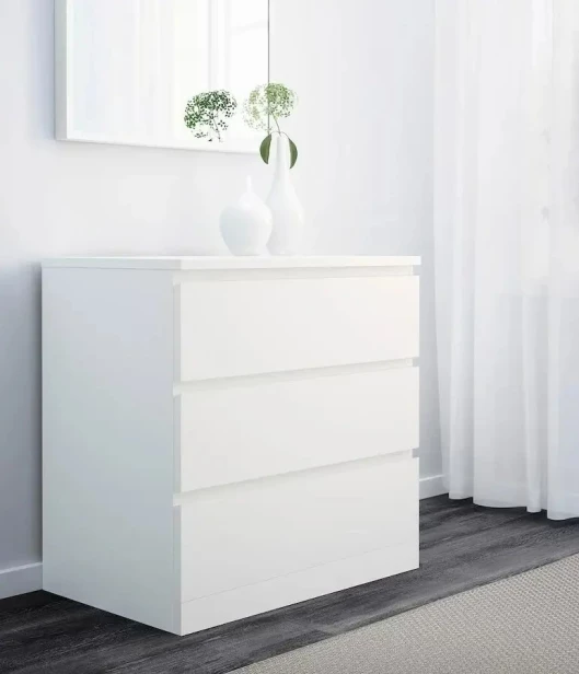 Комод с 3 ящиками - аналог IKEA MALM, 60x75 см, белый (изображение №1)