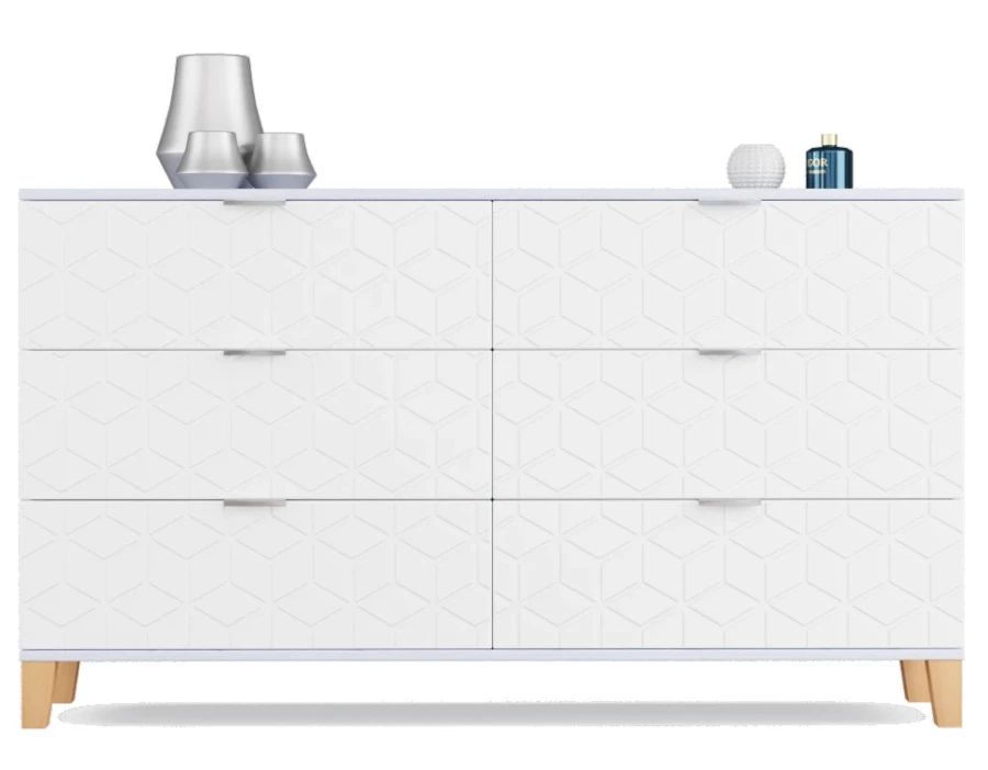 Комод с 6 ящиками - аналог IKEA BESTA, 40х140х80 см, белый глянец (изображение №3)