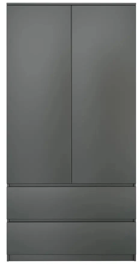 Шкаф распашной - аналог IKEA MALM, 90х180х50 см, графит (изображение №2)