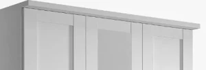 Шкаф распашной 3-х дверный с зеркалом - аналог IKEA BRIMNES, 50х120х220 см, белый
