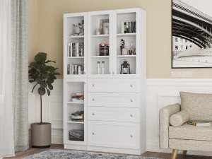 Шкаф книжный Билли- аналог IKEA BILLY/OXBERG 202х120х30, белый