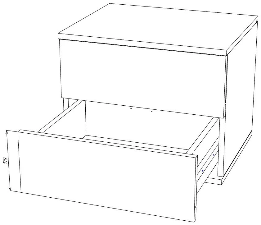 Тумба прикроватная с 2 ящиками - аналог IKEA BESTA,  40х50х50, молочный (изображение №2)