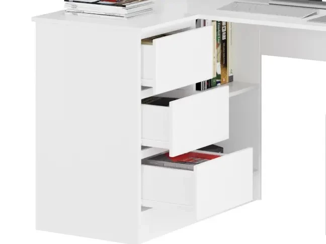 Стол компьютерный с 3 ящиками - аналог IKEA MALM, 85х124 см, белый (изображение №3)