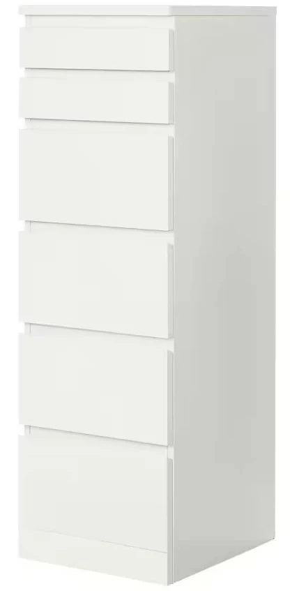 Комод с 6 ящиками - аналог IKEA MALM, 40x135 см, белый (изображение №2)